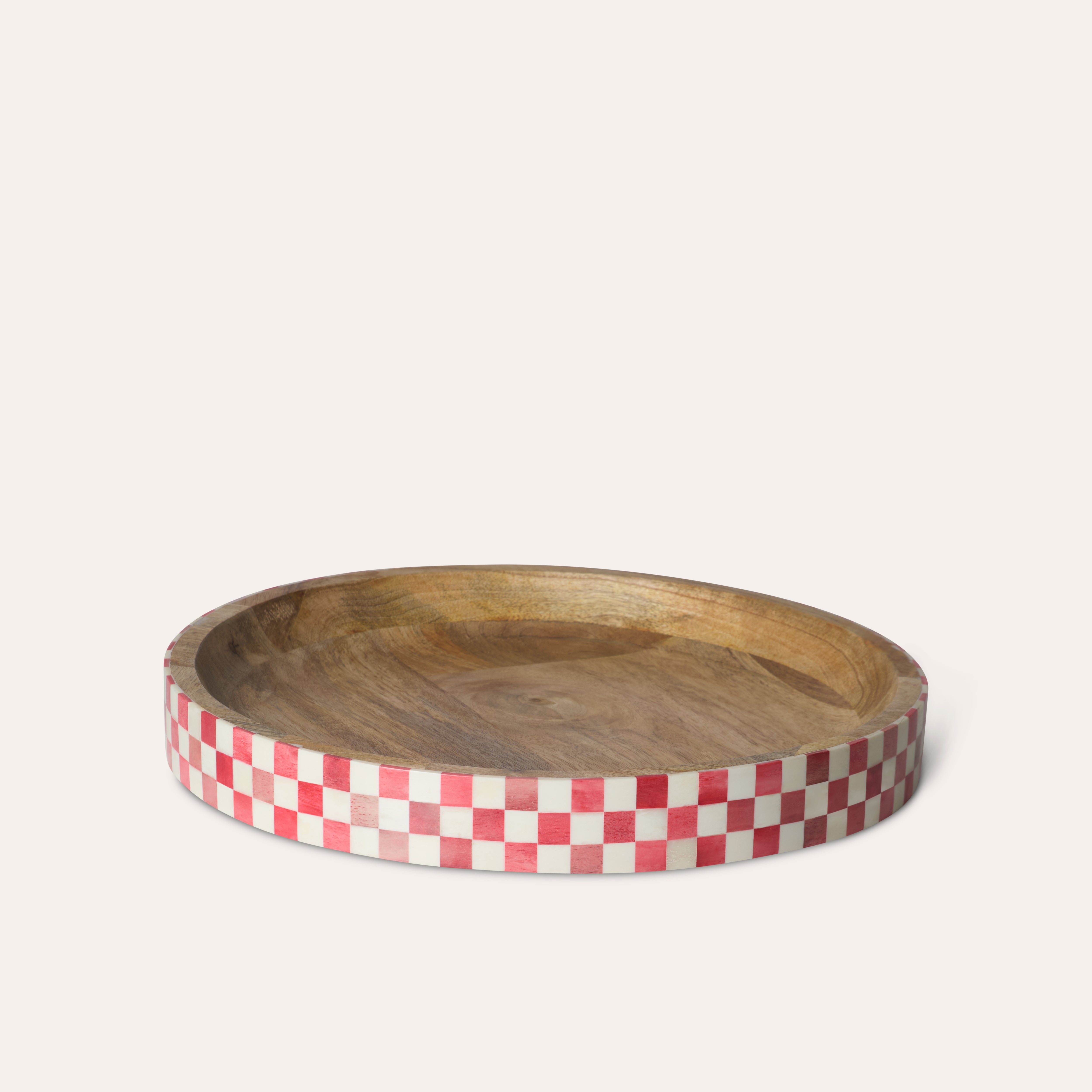 Round Inlay Tray | Red | Chequered – Tooka